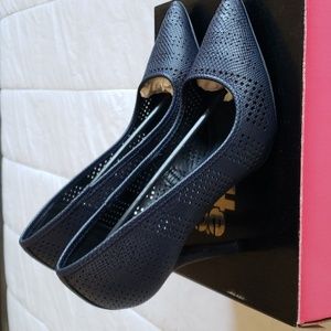 Charlotte Russe Navy Blue Mixi 86 Stilleto Pumps